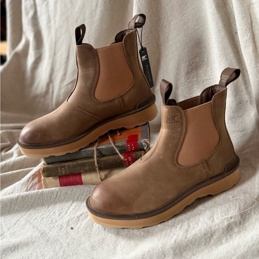 Sorel Brown Leather Chelsea Boots